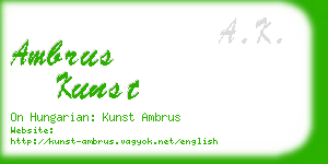 ambrus kunst business card